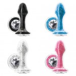 Stardust Glam Clear Glass Anal Plug with Swarovski Crystals & Jewel