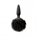 Bunny Tail Silicone Mini Anal Plug Black Tail