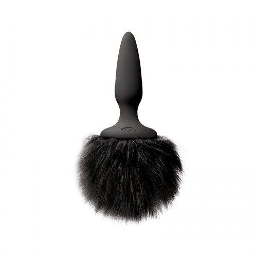 Bunny Tail Silicone Mini Anal Plug Black Tail