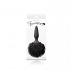 Bunny Tail Silicone Mini Anal Plug Black Tail