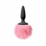 Bunny Tail Silicone Mini Anal Plug Pink Tail