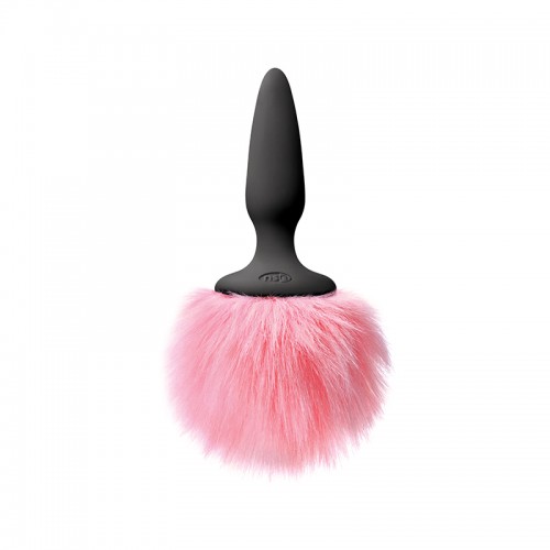 Bunny Tail Silicone Mini Anal Plug Pink Tail