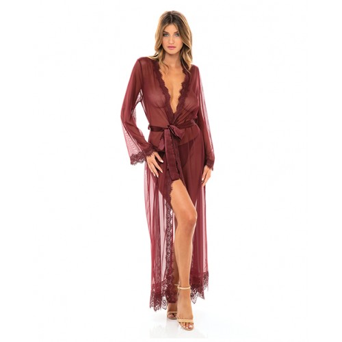 Provence Long Red Sheer Robe