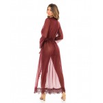 Provence Long Red Sheer Robe