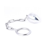 Steel Anal Egg With Chained 45mm Cock Ring