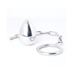 Steel Anal Egg With Chained 45mm Cock Ring