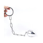 Steel Anal Egg With Chained 45mm Cock Ring