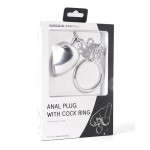 Steel Anal Egg With Chained 45mm Cock Ring