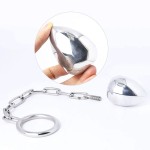 Steel Anal Egg With Chained 45mm Cock Ring