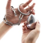 Steel Anal Egg With Chained 45mm Cock Ring