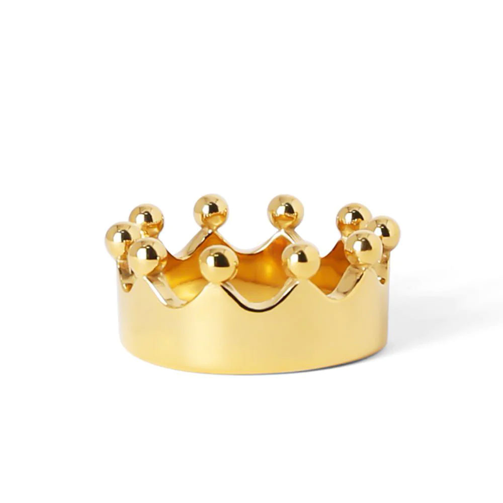 Kings Crown 24K Gold Glans Ring