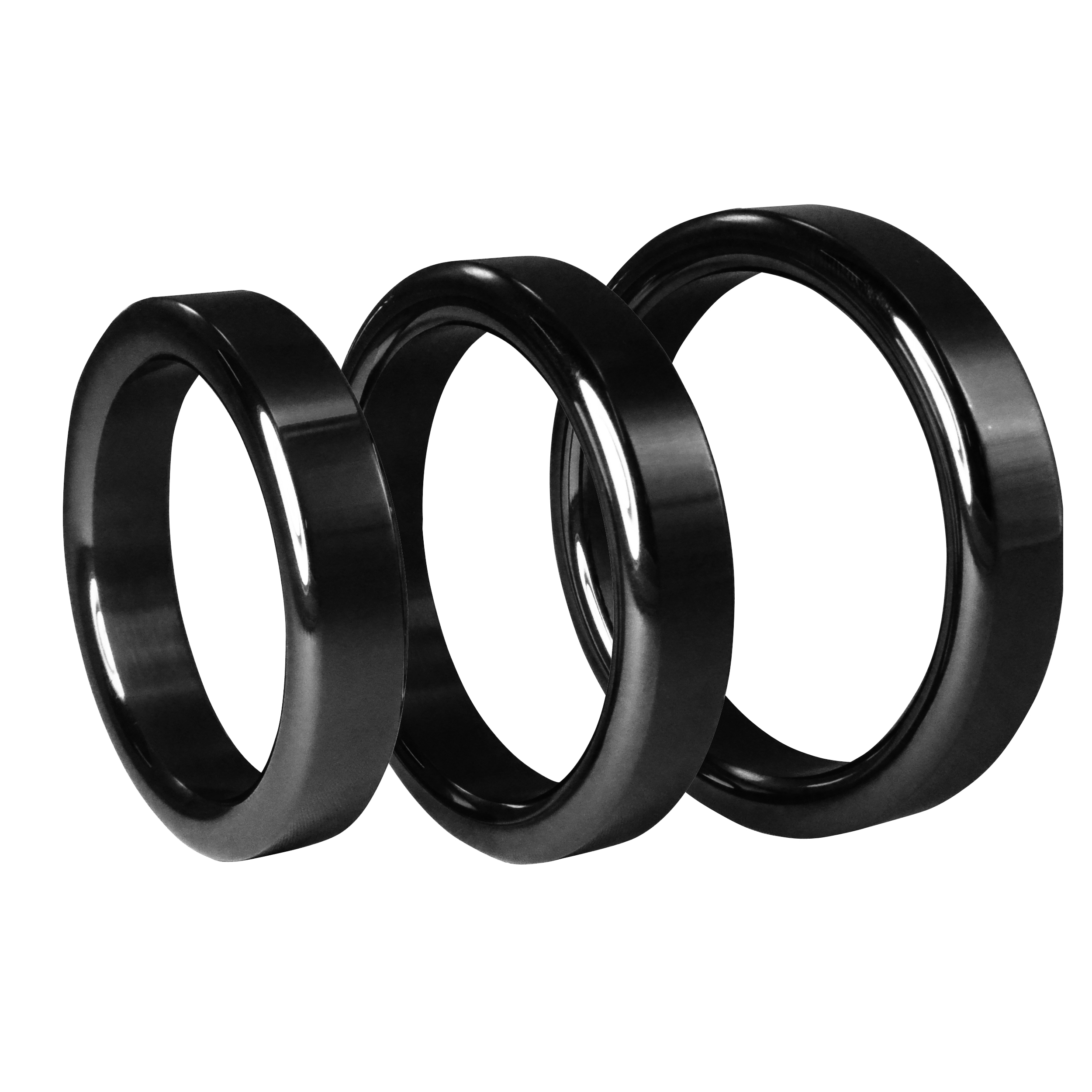 Metallic Glossy Black Stainless Steel Cock Ring