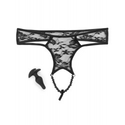 Hookup Crotchless Pleasure Pearls Plug Panty