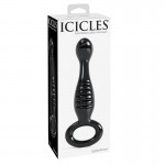 Icicles No. 68 Black Glass Anal Probe Plug