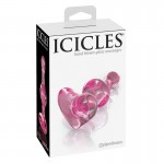 Icicles No. 75 Pink Heart Beaded Glass Butt Plug