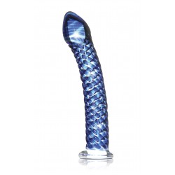 Icicles No. 29 Blue Glass Wave Curved Dildo