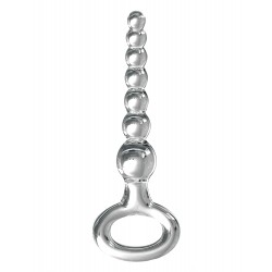 Icicles No. 67 Curved Clear Glass Anal Beads