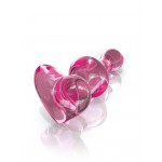 Icicles No. 75 Pink Heart Beaded Glass Butt Plug