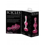 Icicles No. 75 Pink Heart Beaded Glass Butt Plug