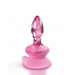 Icicles No. 90 Pink Glass Suction Cup Anal Plug