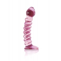 Icicles No. 28 Textured Pink Glass Dildo