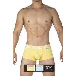 Private Structure EPUT4386 Pride 2PK Mid Waist Trunks Color Yellow-Blue