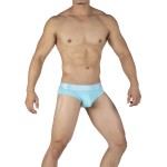 Private Structure PBUT4378 Bamboo Mid Waist Mini Briefs Color Bright Cyan