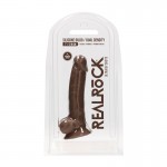 RealRock Ultra Silicone Dildo With Balls Brown