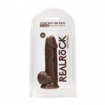 RealRock Ultra Silicone Dildo With Balls Brown