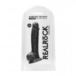 RealRock Ultra Silicone Dildo With Balls Black