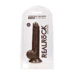 RealRock Ultra Silicone Dildo With Balls Brown