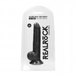 RealRock Ultra Silicone Dildo With Balls Black