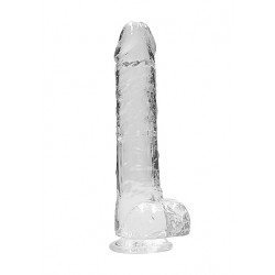 Crystal Clear Dildo With Balls & Suction Base