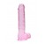 Pink Crystal Clear Dildo With Balls & Suction Base