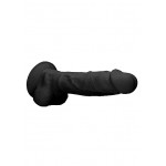 RealRock Ultra Silicone Dildo With Balls Black