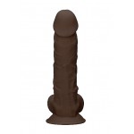 RealRock Ultra Silicone Dildo With Balls Brown