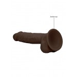 RealRock Ultra Silicone Dildo With Balls Brown