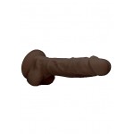 RealRock Ultra Silicone Dildo With Balls Brown