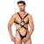 Leather Body Harness with Open Crotch Nappa Thong