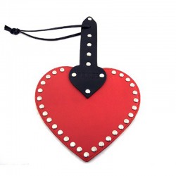 Leather Heart Paddle Red