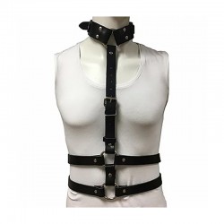 Leather Body Harness with Choker
