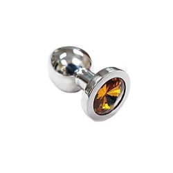 Rouge Stainless Steel Pretty Butt Plug with Yellow Crystal