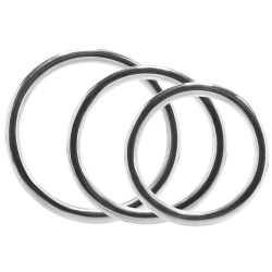 Stainless Steel 3 Piece Cock Ring Set 45, 50 & 50mm
