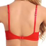 Scalloped Embroidered Open Cup Red Shelf Bra