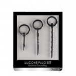 Urethral Sounding 3-Piece Silicone Plug Set Black 