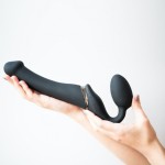 Strap On Me Vibrating Black Strapless Remote Controlled
