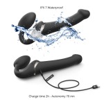 Vibrating Multi Orgasm Bendable Strapless Strap-On in Black