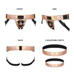 Strap-On-Me-Curious Leatherette Harness in Holographic Rose Gold