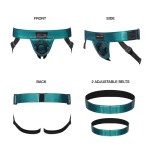 Strap-On-Me-Curious Leatherette Harness in Green Metallic