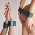 Strap-On-Me-Curious Leatherette Harness in Green Metallic